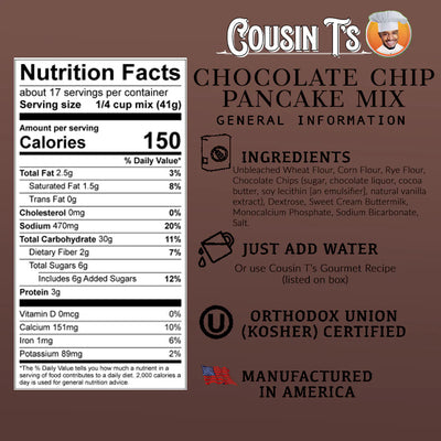 Cousin T's Gourmet Chocolate Chip Pancake Mix