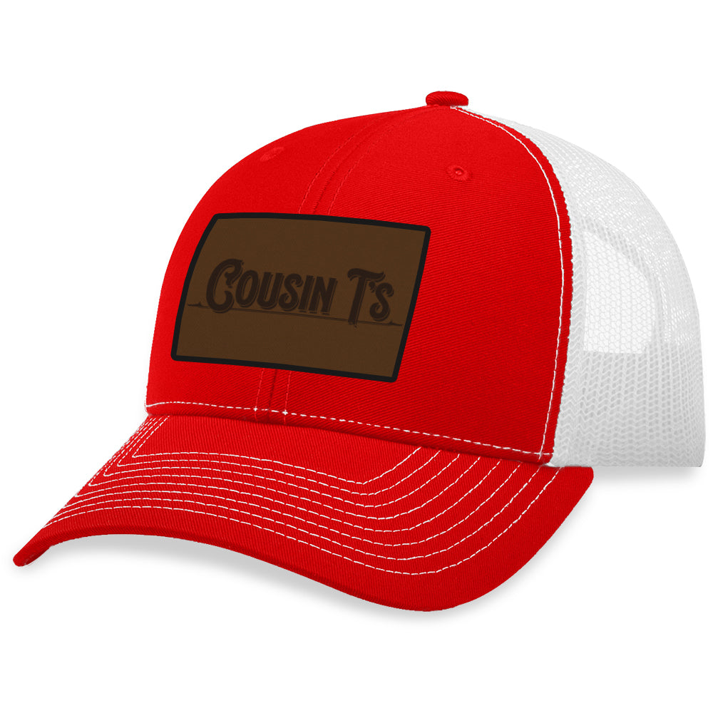 Cousin T's Text Logo Brown Leather Patch Hat
