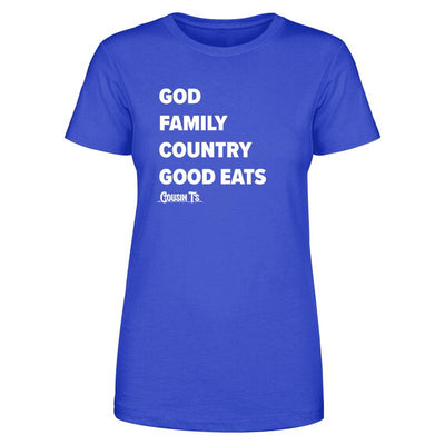 God Family Country Good Eats Women's Apparel
