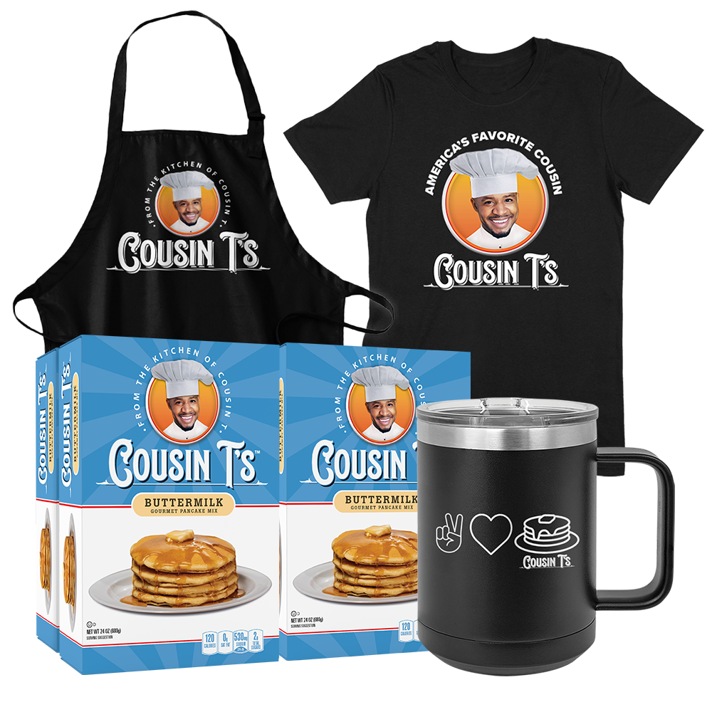 Cousin T's Mug, Tee & Apron Bundle
