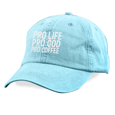 Pro Life Pro God Pro Coffee White Print Hat