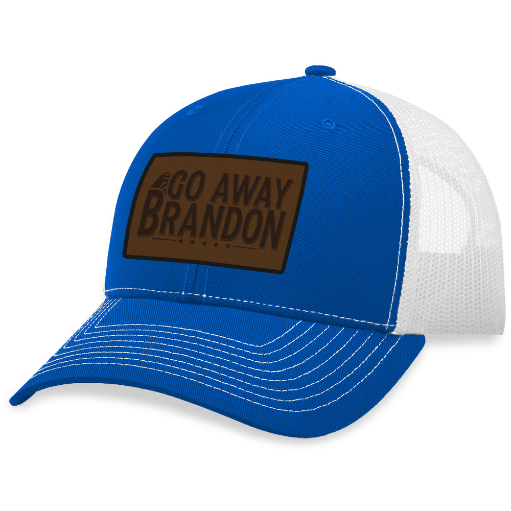 Go Away Brandon Brown Leather Patch Hat