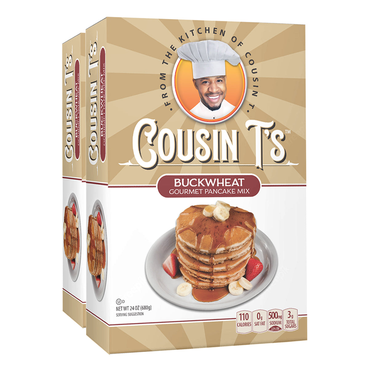 Cousin T's Buckwheat Gourmet Pancake Mix (2 Pack)