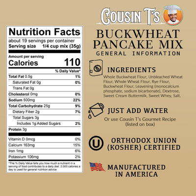 Cousin T's Buckwheat Gourmet Pancake Mix (2 Pack)