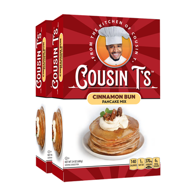 Cousin T's Cinnamon Bun Gourmet Pancake Mix (2 Pack)