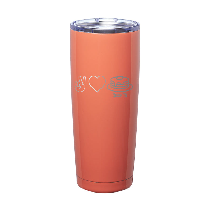 Peace Love Pancakes Laser Etched Tumbler