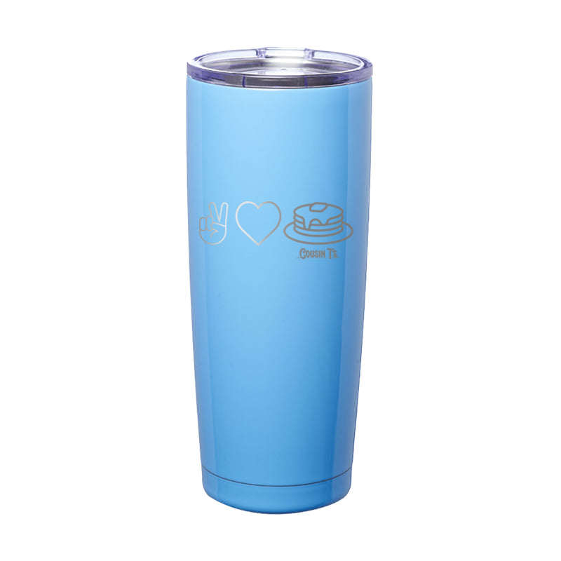 Peace Love Pancakes Laser Etched Tumbler