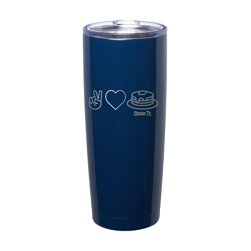 Peace Love Pancakes Laser Etched Tumbler