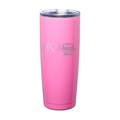 Peace Love Pancakes Laser Etched Tumbler