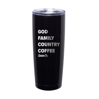 God Family Country Coffee Laser Etched Tumbler