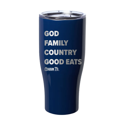 God Family Country Good Eats Laser Etched Tumbler
