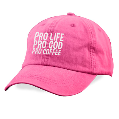 Pro Life Pro God Pro Coffee White Print Hat