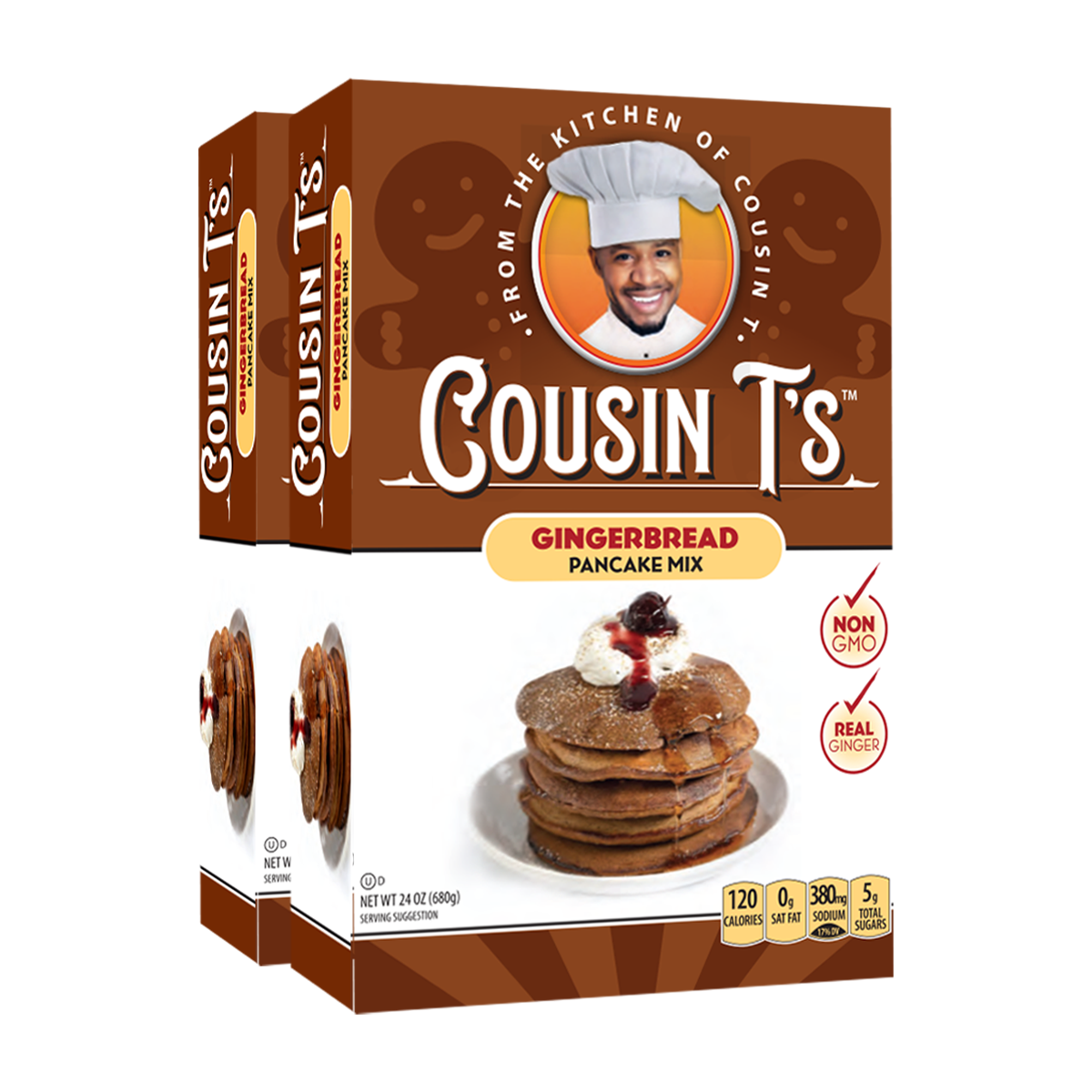 Cousin T's Gingerbread Gourmet Pancake Mix (2 Pack)