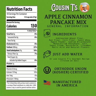 Cousin T's Apple Cinnamon Gourmet Pancake Mix (2 Pack)