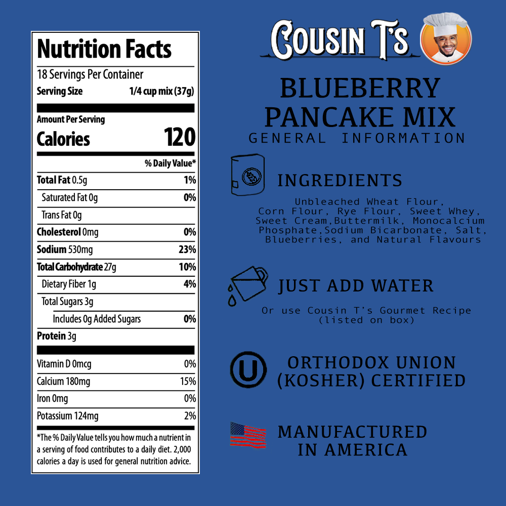 Cousin T's Blueberry Gourmet Pancake Mix (2 Pack)
