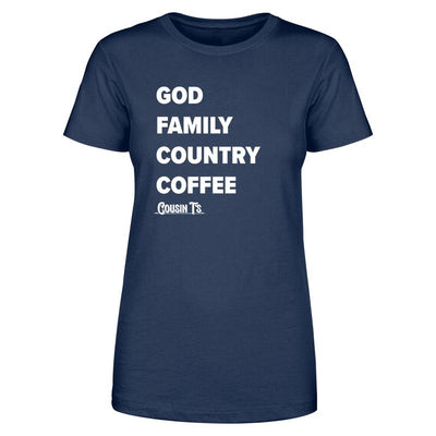 God Family Country Coffee Women's Apparel