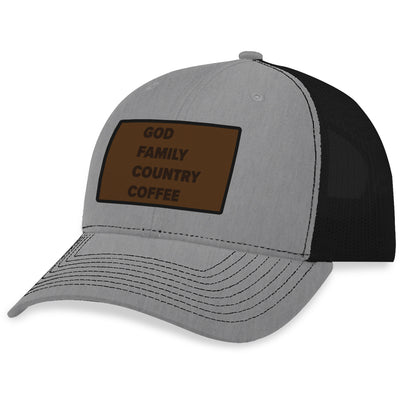 God Family Country Pancakes Brown Leather Patch Hat