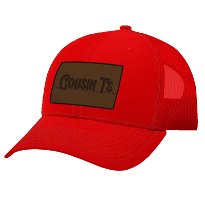 Cousin T's Text Logo Brown Leather Patch Hat